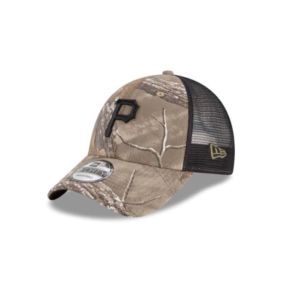 Pittsburgh Pirates Gorra | New Era MLB Realtree Trucker 9forty Adjustable Cap Mexico - Marrom
